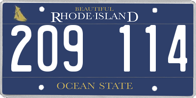 RI license plate 209114