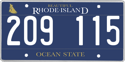 RI license plate 209115