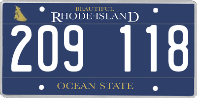 RI license plate 209118