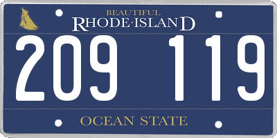 RI license plate 209119