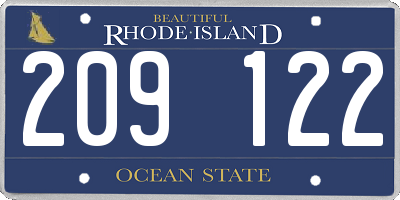 RI license plate 209122