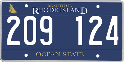 RI license plate 209124