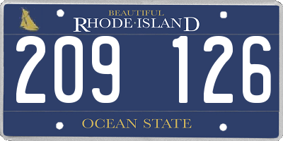RI license plate 209126