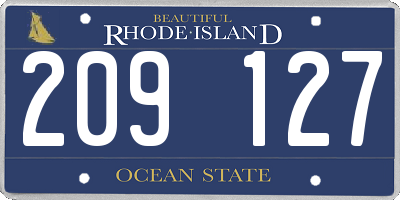 RI license plate 209127