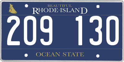 RI license plate 209130