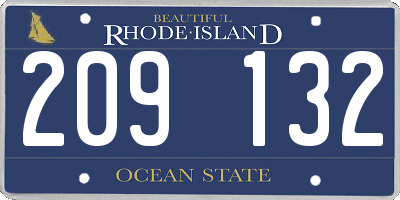 RI license plate 209132
