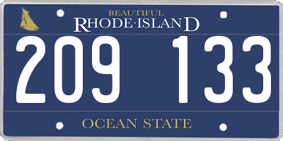 RI license plate 209133
