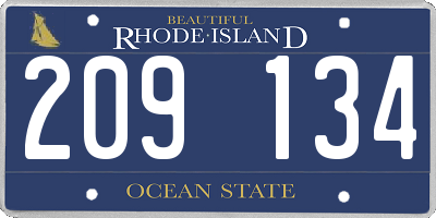 RI license plate 209134
