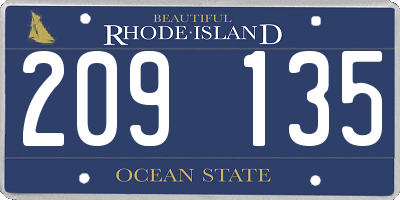 RI license plate 209135