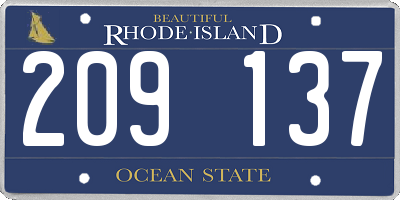 RI license plate 209137