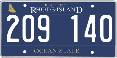 RI license plate 209140