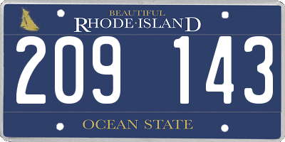 RI license plate 209143