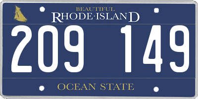RI license plate 209149