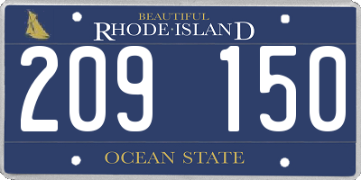 RI license plate 209150
