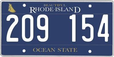 RI license plate 209154