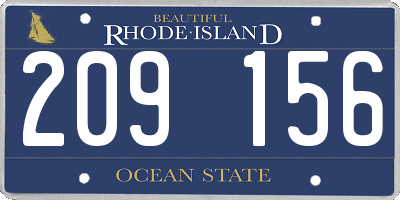 RI license plate 209156