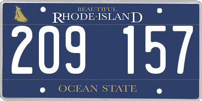 RI license plate 209157