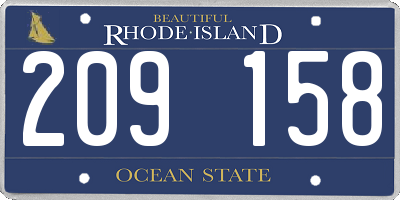 RI license plate 209158