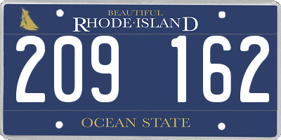 RI license plate 209162
