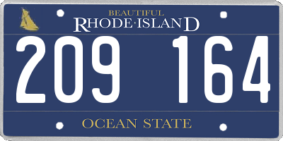 RI license plate 209164