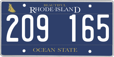 RI license plate 209165
