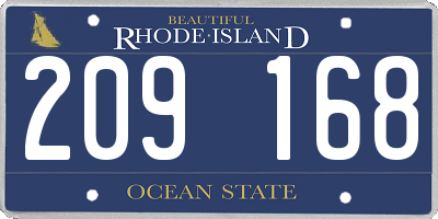 RI license plate 209168
