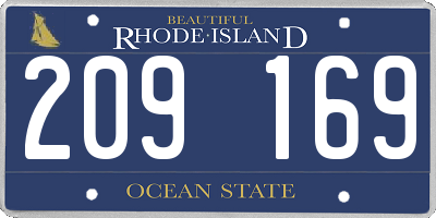 RI license plate 209169