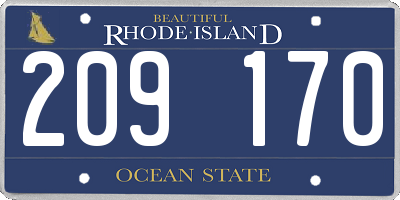 RI license plate 209170