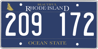 RI license plate 209172