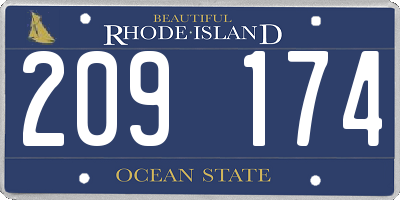 RI license plate 209174