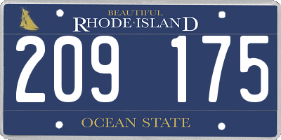 RI license plate 209175