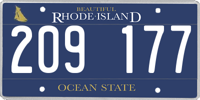 RI license plate 209177