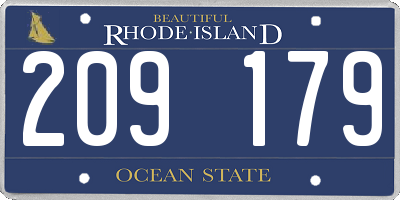 RI license plate 209179
