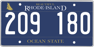 RI license plate 209180