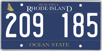 RI license plate 209185