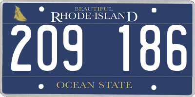 RI license plate 209186