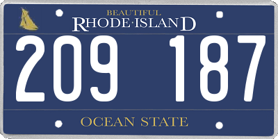 RI license plate 209187