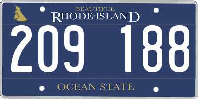 RI license plate 209188