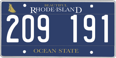 RI license plate 209191