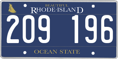 RI license plate 209196
