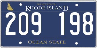 RI license plate 209198