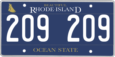 RI license plate 209209