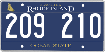 RI license plate 209210