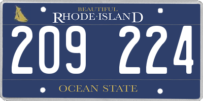 RI license plate 209224