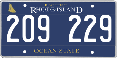 RI license plate 209229