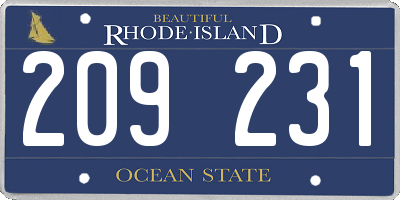 RI license plate 209231