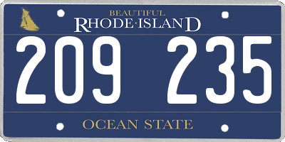 RI license plate 209235