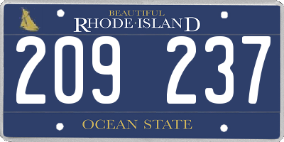 RI license plate 209237
