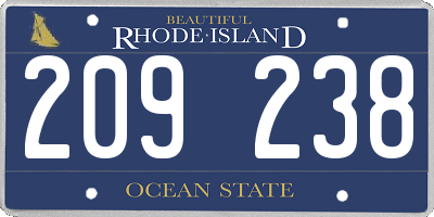 RI license plate 209238