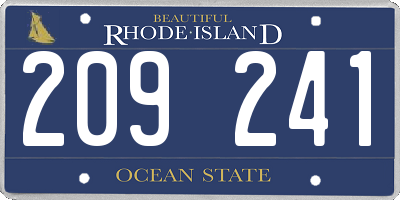 RI license plate 209241